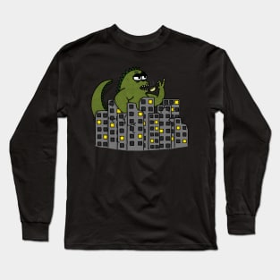 Rampaging Monster Takes a Tea Break Long Sleeve T-Shirt